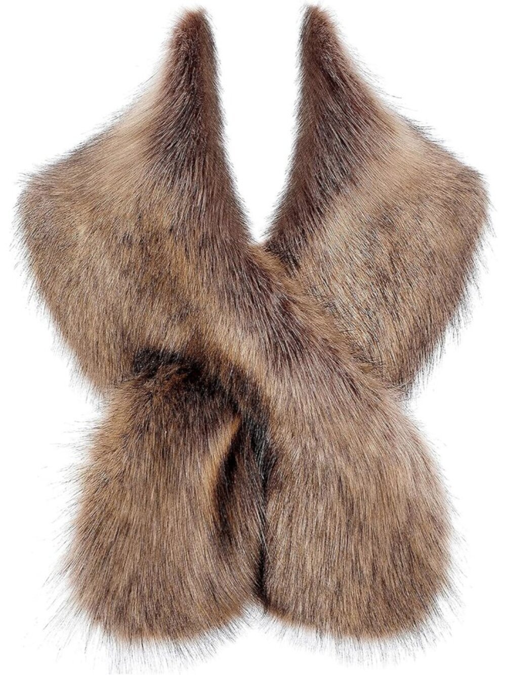 Babeyond Women's Raccoon Faux Fur Shawl Synthetic Stylish Collar Wrap Scarf